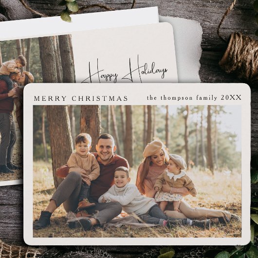 Minimalistisch Elegant Custom Kerstmis Eenvoudige  Feestdagenkaart