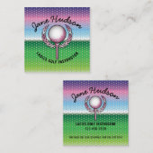 Minimalistisch Elegant Dames Golf Design Vierkante Visitekaartje (Voorkant / Achterkant)
