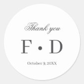 Minimalistisch Elegant Dank u Sticker (Voorkant)
