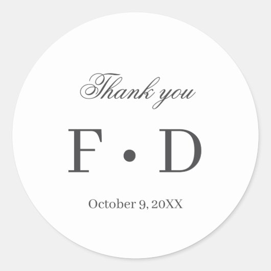 Minimalistisch Elegant Dank u Sticker (Voorkant)