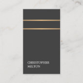 Minimalistisch Elegant Dark Faux Copper Lines Atto Visitekaartje (Voorkant)