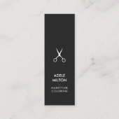 Minimalistisch Elegant Dark Grey Haarstylist Mini Visitekaartje (Voorkant)