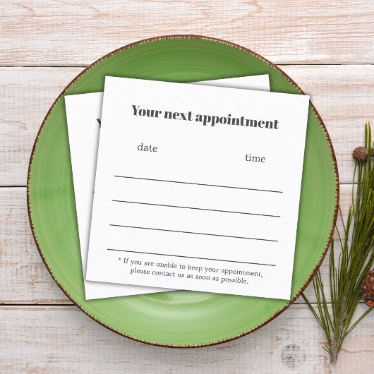 Minimalistisch Elegant Dark Grey White Afsprakenkaartje