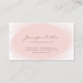 Minimalistisch Elegant Design Blush Roze Goud Tren Visitekaartje (Achterkant)