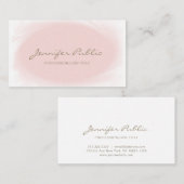 Minimalistisch Elegant Design Blush Roze Goud Tren Visitekaartje (Voorkant / Achterkant)