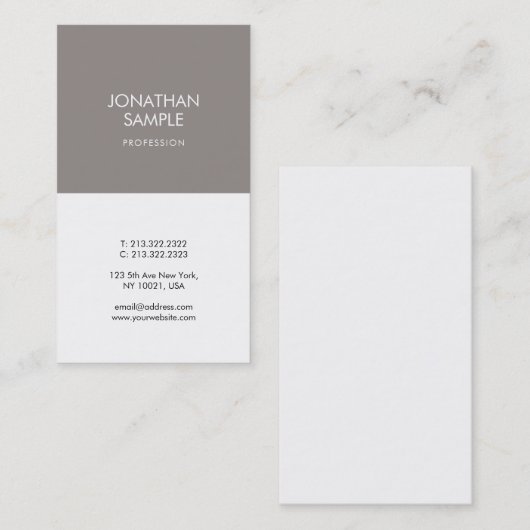 Minimalistisch elegant design bruin rendement visitekaartje (Voorkant / Achterkant)