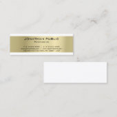 Minimalistisch elegant design Gold Luxe Modern Pla Mini Visitekaartje (Voorkant / Achterkant)