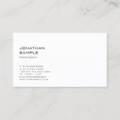 Minimalistisch elegant design Trendy White Plain Visitekaartje (Achterkant)
