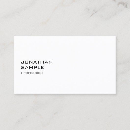 Minimalistisch elegant design Trendy White Plain Visitekaartje (Voorkant)