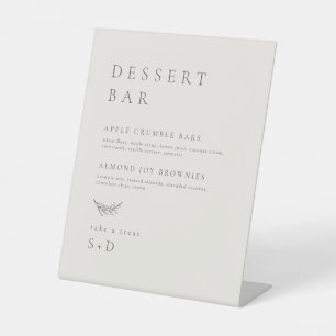 Minimalistisch Elegant Dessert Menu Trouwbord Reclamebord Met Voetstuk