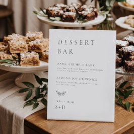 Minimalistisch Elegant Dessert Menu Trouwbord Reclamebord Met Voetstuk