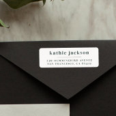 Minimalistisch Elegant Donker Blauwgroen Blauw Ret Etiket