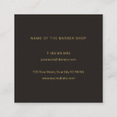 Minimalistisch elegant donkerbruin, goudkleurig vierkante visitekaartje (Achterkant)