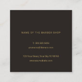 Minimalistisch elegant donkerbruin, goudkleurig vierkante visitekaartje (Achterkant)