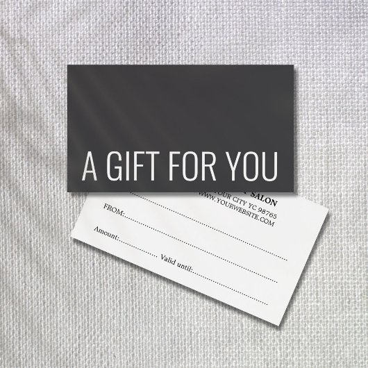 Minimalistisch Elegant Donkergrijs Wit Vet Visitekaartje