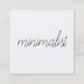 Minimalistisch elegant dunne script op wit vierkante visitekaartje (Voorkant)