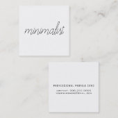 Minimalistisch elegant dunne script op wit vierkante visitekaartje (Voorkant / Achterkant)