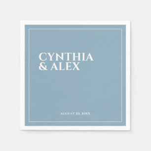 Minimalistisch Elegant Dusty Blue Wedding Servet
