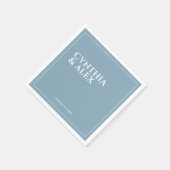 Minimalistisch Elegant Dusty Blue Wedding Servet (Hoek)