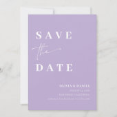 Minimalistisch Elegant Dusty Lila Photo Save the D Kaart (Voorkant)