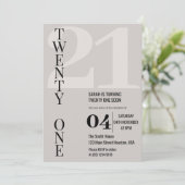 Minimalistisch Elegant Eenentwintig 21ste Verjaard Kaart (Staand voorkant)