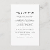 Minimalistisch & Elegant Eenvoudig Fotohuwelijk Bedankkaart (Achterkant)