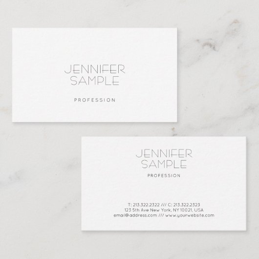 Minimalistisch elegant eenvoudig laagje geavanceer visitekaartje (Voorkant / Achterkant)