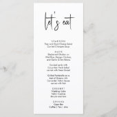 Minimalistisch elegant eenvoudig modern huwelijksm menu (Voorkant)