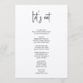 Minimalistisch elegant eenvoudig modern huwelijksm menu (Voorkant)