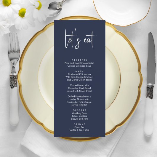 Minimalistisch elegant eenvoudig modern huwelijksm menu