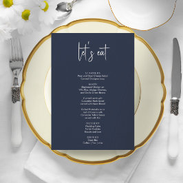 Minimalistisch elegant eenvoudig modern huwelijksm menu