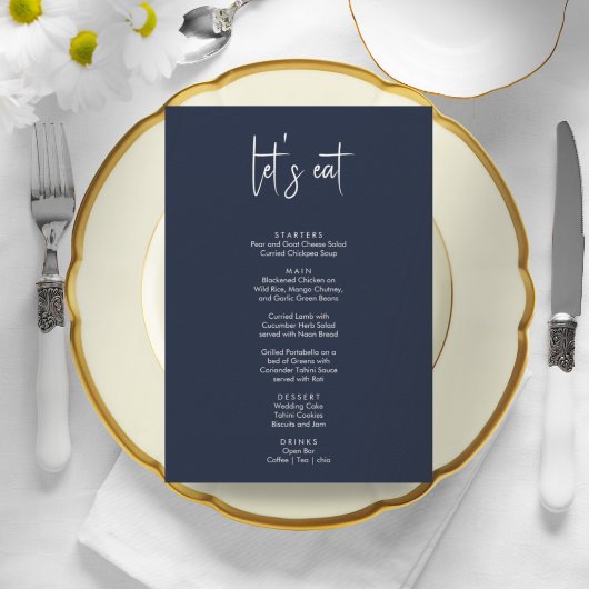 Minimalistisch elegant eenvoudig modern huwelijksm menu