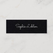 Minimalistisch elegant eenvoudig premium zwart mini visitekaartje (Voorkant)