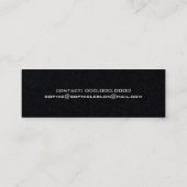 Minimalistisch elegant eenvoudig premium zwart mini visitekaartje (Achterkant)