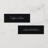 Minimalistisch elegant eenvoudig premium zwart mini visitekaartje (Voorkant / Achterkant)