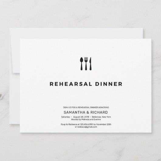 Minimalistisch elegant eenvoudig repetitiediner kaart (Voorkant)