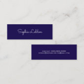 Minimalistisch Elegant Eenvoudig Script Naam Donke Mini Visitekaartje (Voorkant / Achterkant)