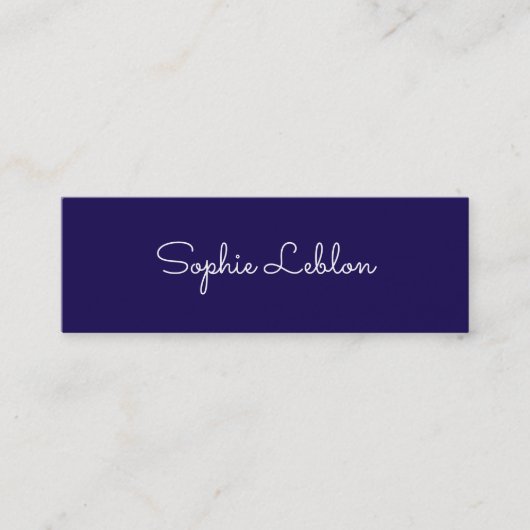 Minimalistisch Elegant Eenvoudig Script Naam Donke Mini Visitekaartje (Voorkant)