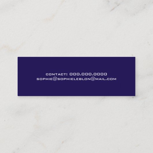 Minimalistisch Elegant Eenvoudig Script Naam Donke Mini Visitekaartje (Achterkant)