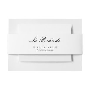 Minimalistisch Elegant Eenvoudig Spaans Bruiloft B Uitnodigingen Wikkel