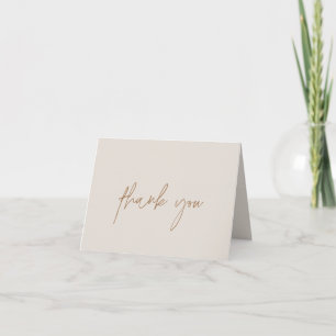 Minimalistisch Elegant Eenvoudig Taupe Minimaal Mo Bedankkaart