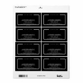 Minimalistisch elegant, eenvoudig zwart wit etiket (Full Sheet)