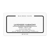 Minimalistisch elegant, eenvoudig zwart wit etiket (Voorkant)