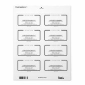 Minimalistisch elegant, eenvoudig zwart wit etiket (Full Sheet)