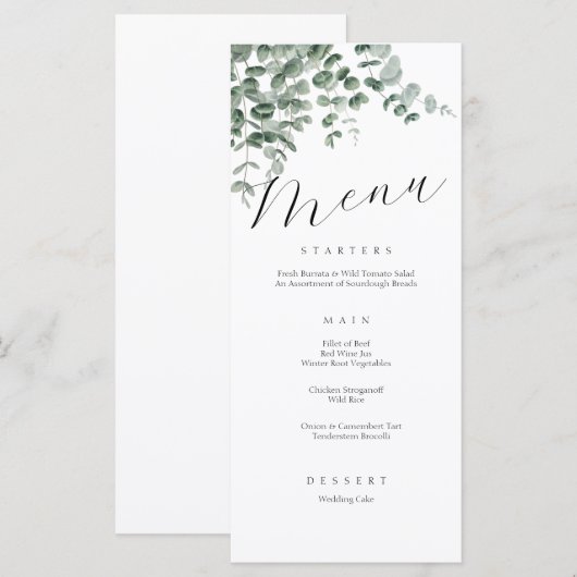 Minimalistisch Elegant Eenvoudige Kalligrafie Brui Menu (Voorkant / Achterkant)