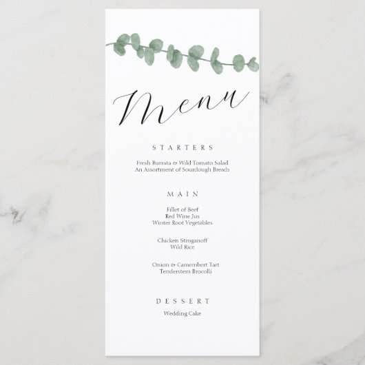 Minimalistisch Elegant Eenvoudige Kalligrafie Brui Menu (Voorkant)