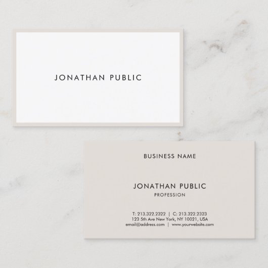 Minimalistisch, elegant, elegant, stijlvol en hoog visitekaartje (Voorkant / Achterkant)