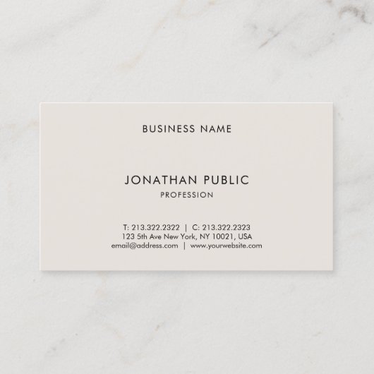 Minimalistisch, elegant, elegant, stijlvol en hoog visitekaartje (Achterkant)