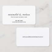 minimalistisch, elegant en modern wit professional visitekaartje (Voorkant / Achterkant)