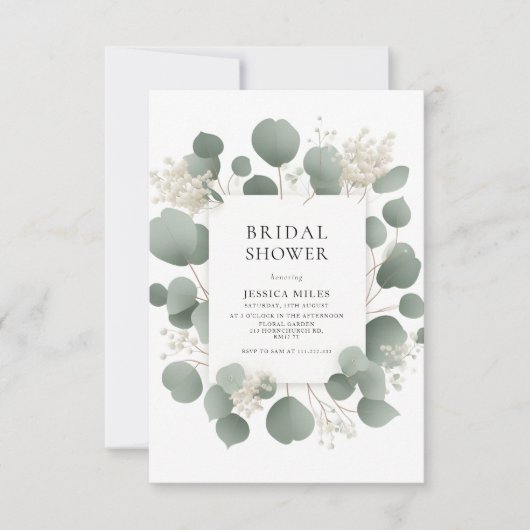 Minimalistisch Elegant Eucalyptus Vrijgezellenfees Kaart (Voorkant)